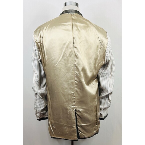 AKA Eddie Bauer 42L Sport Coat 100% Wool Gold Houndstooth Two Button Vented - Picture 8 of 8